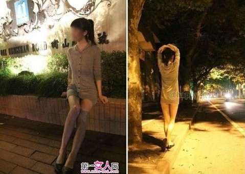 上海闹市裸拍女面容好身材棒全裸摆拍为名还是为利?