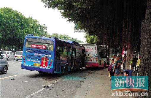 广州两公交车追尾损毁严重四人受伤29人感觉
