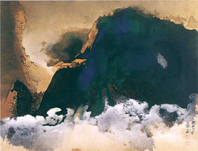 名家书画拍卖 张大千山水画价110万 广东地市