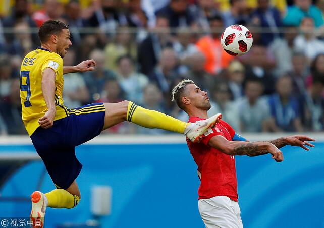 世界杯:瑞典1比0淘汰瑞士,晋级八强!