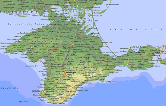 克里米亚半岛(含刻赤)地图:国际新闻 ·