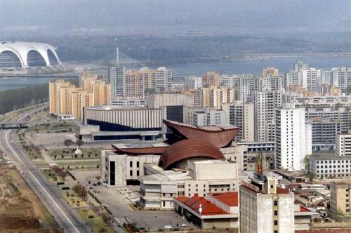 俯瞰朝鲜首都平壤