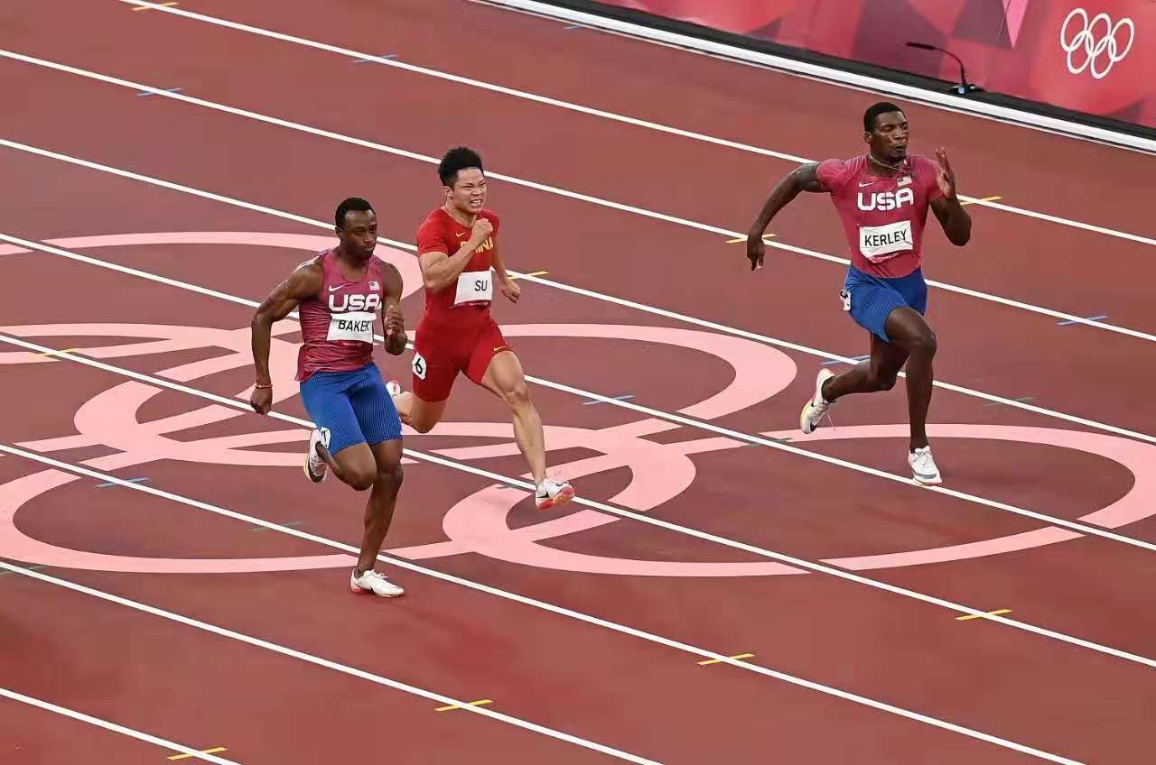 在东京奥运会男子100米决赛中，苏炳添获得第六名。图片来源：新华社