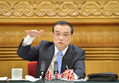 李克强参加十二届全国人大四次会议广东代表团