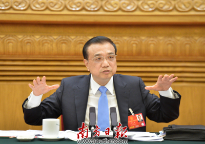 李克强参加十二届全国人大四次会议广东代表团