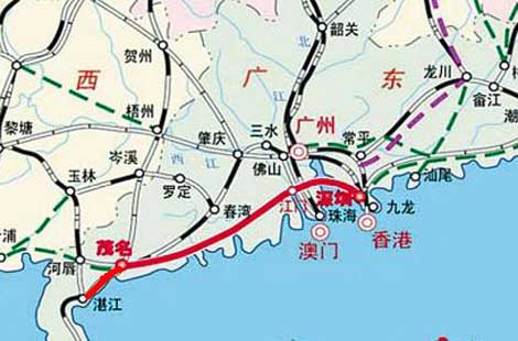 粵西沿海高鐵2017年建成 湛江融入廣深港3小時生活圈